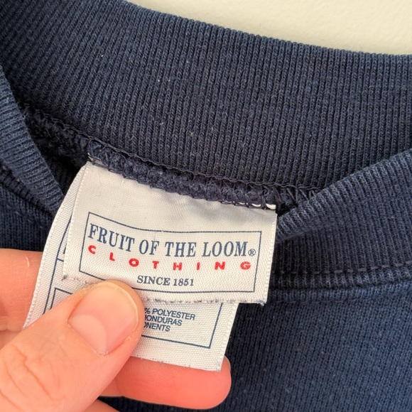 Fruit of the Loom Men's Crewneck Sweater in Deep Blue - Picture 3 of 4